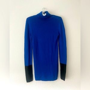 || ANN TAYLOR || TURTLENECK SWEATER || COBALT BLUE || COLOR BLOCK ||